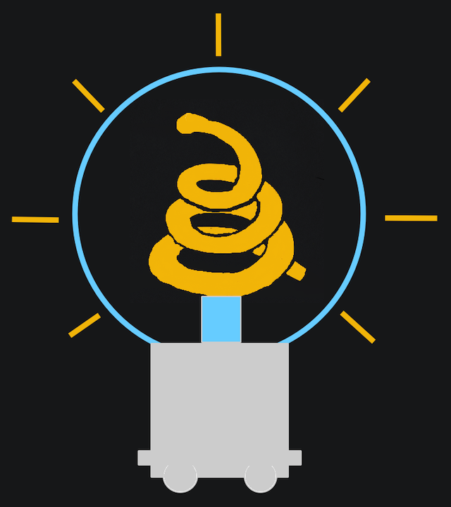 Stylized lightbulb logo